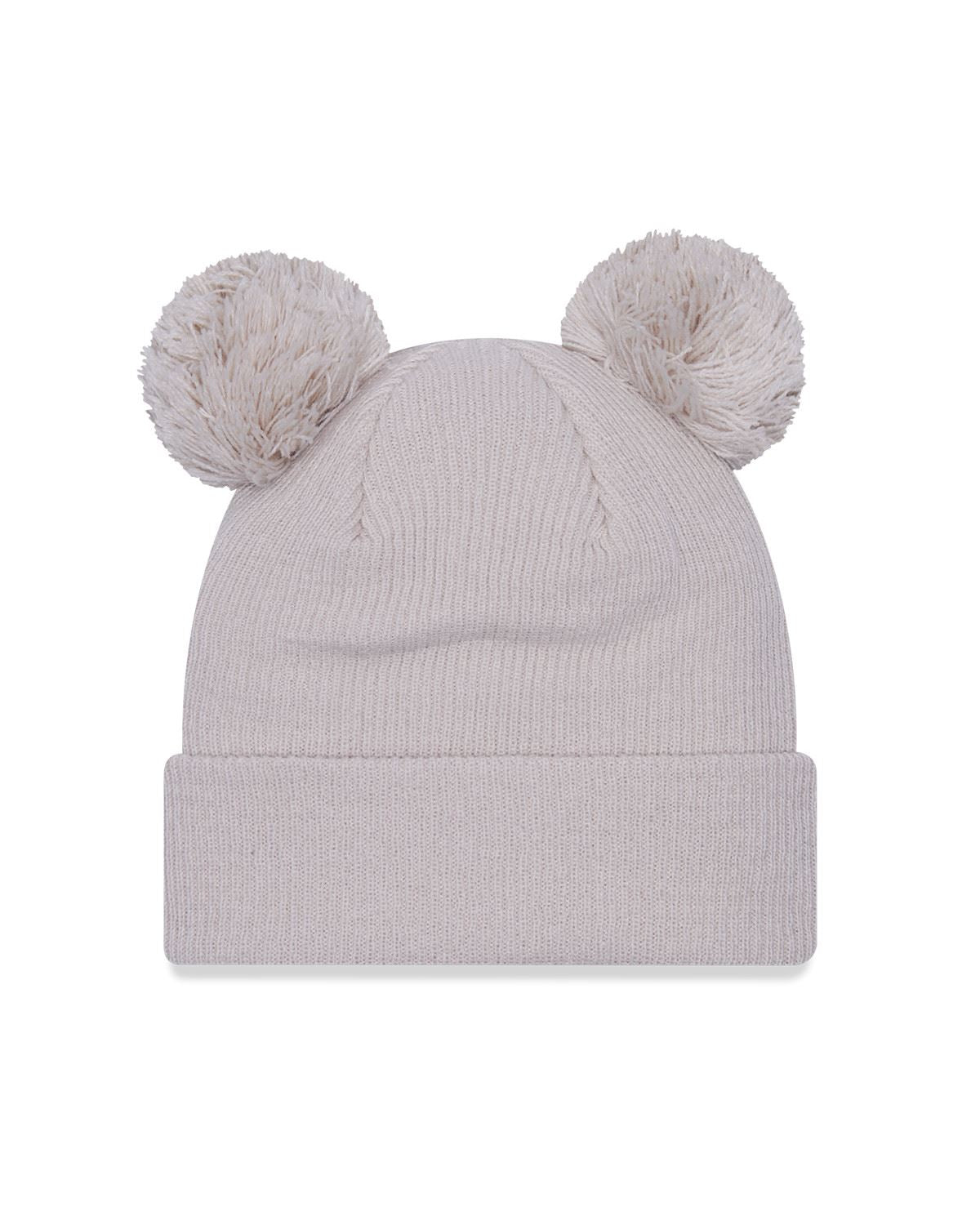 New Era Womens Knitted Rib Pom Pom Beanie ~ LA Dodgers chalk