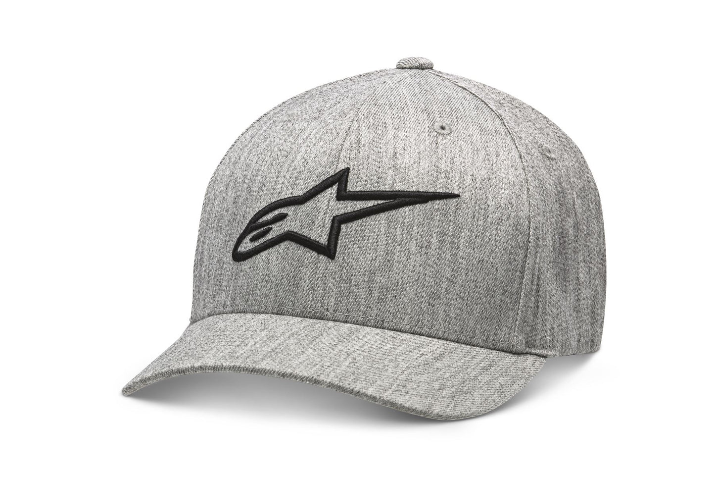 Alpinestars Mens 6 panel Curve Flexfit Cap ~ Ageless Grey Heather Black (NOS)