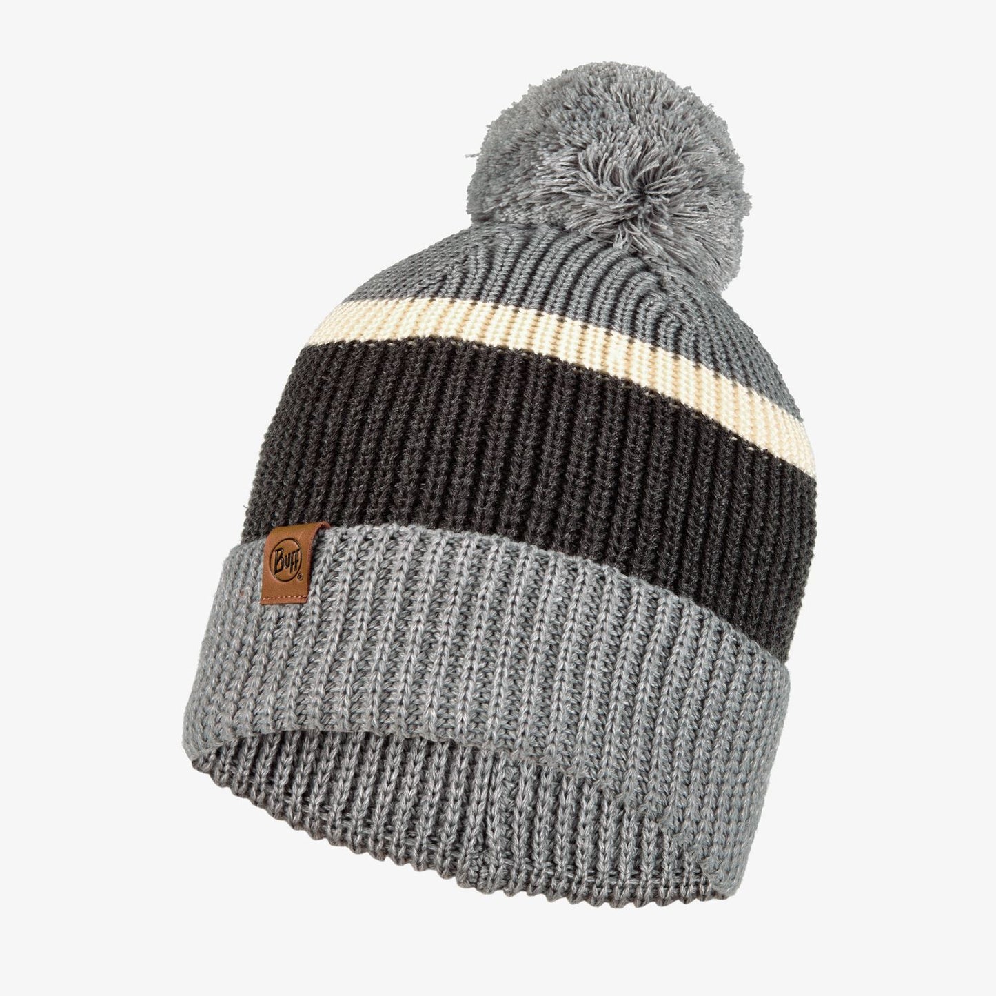 Buff Knitted Cuff Beanie ~ Elon ash