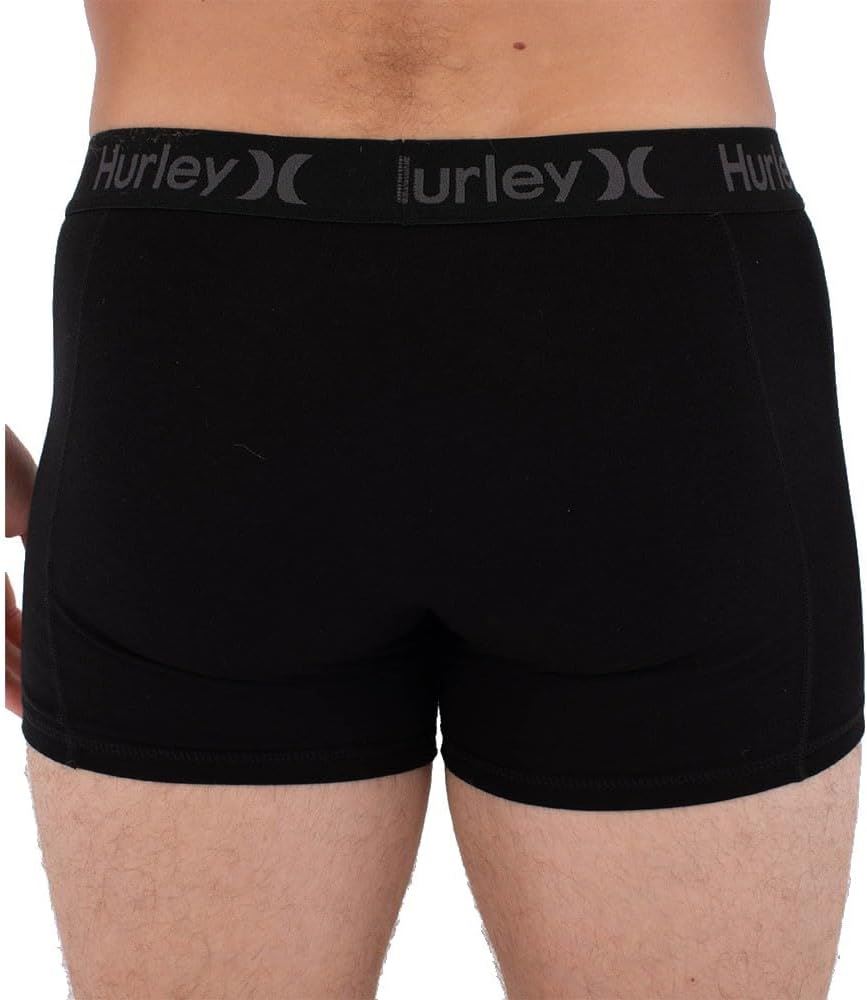 Hurley 3 Pack Mens Black 4-Way Stretch Boxer Briefs
