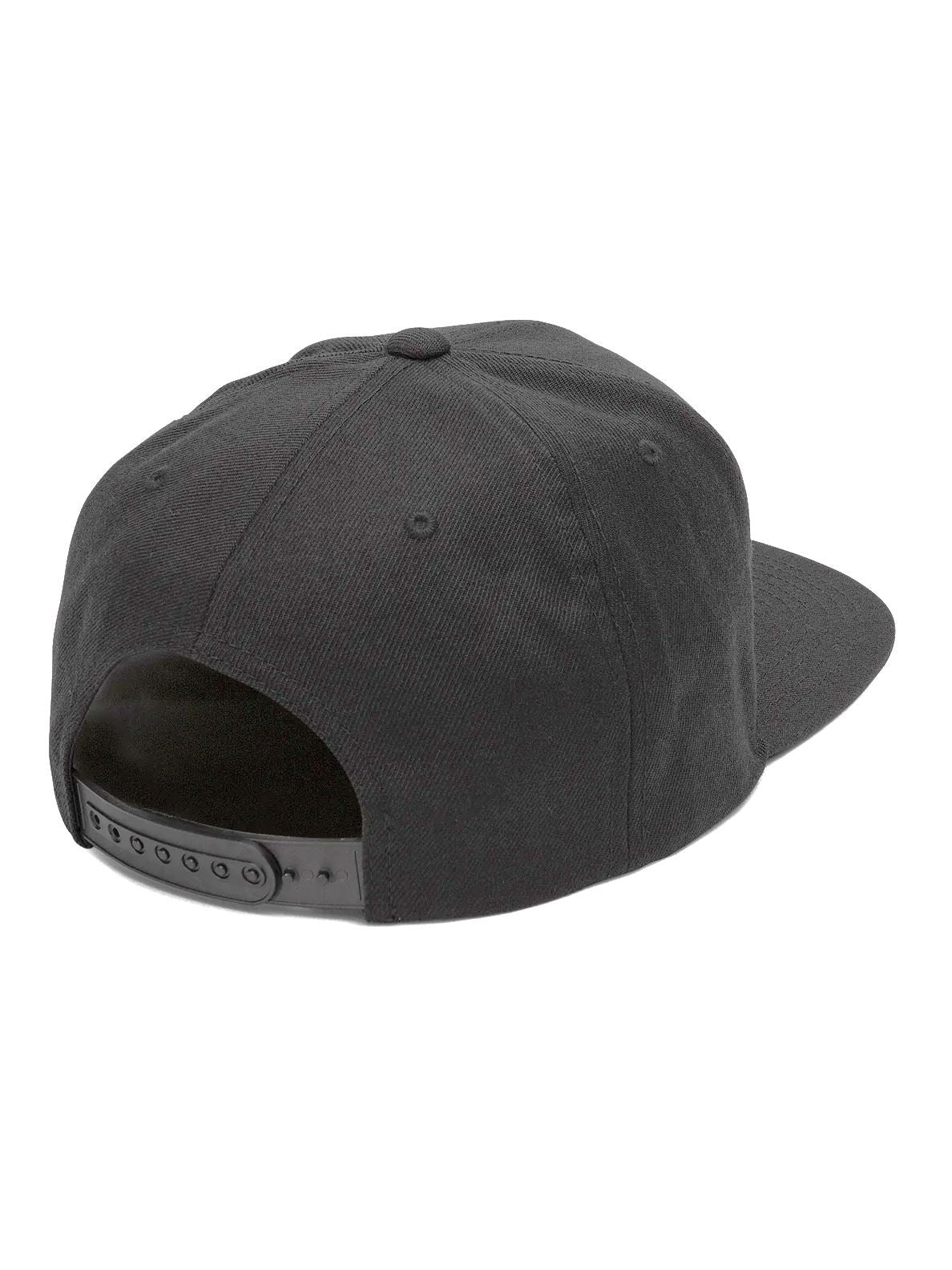 Volcom Mens Snapback Flat Peak Quarter Twill Black Cap