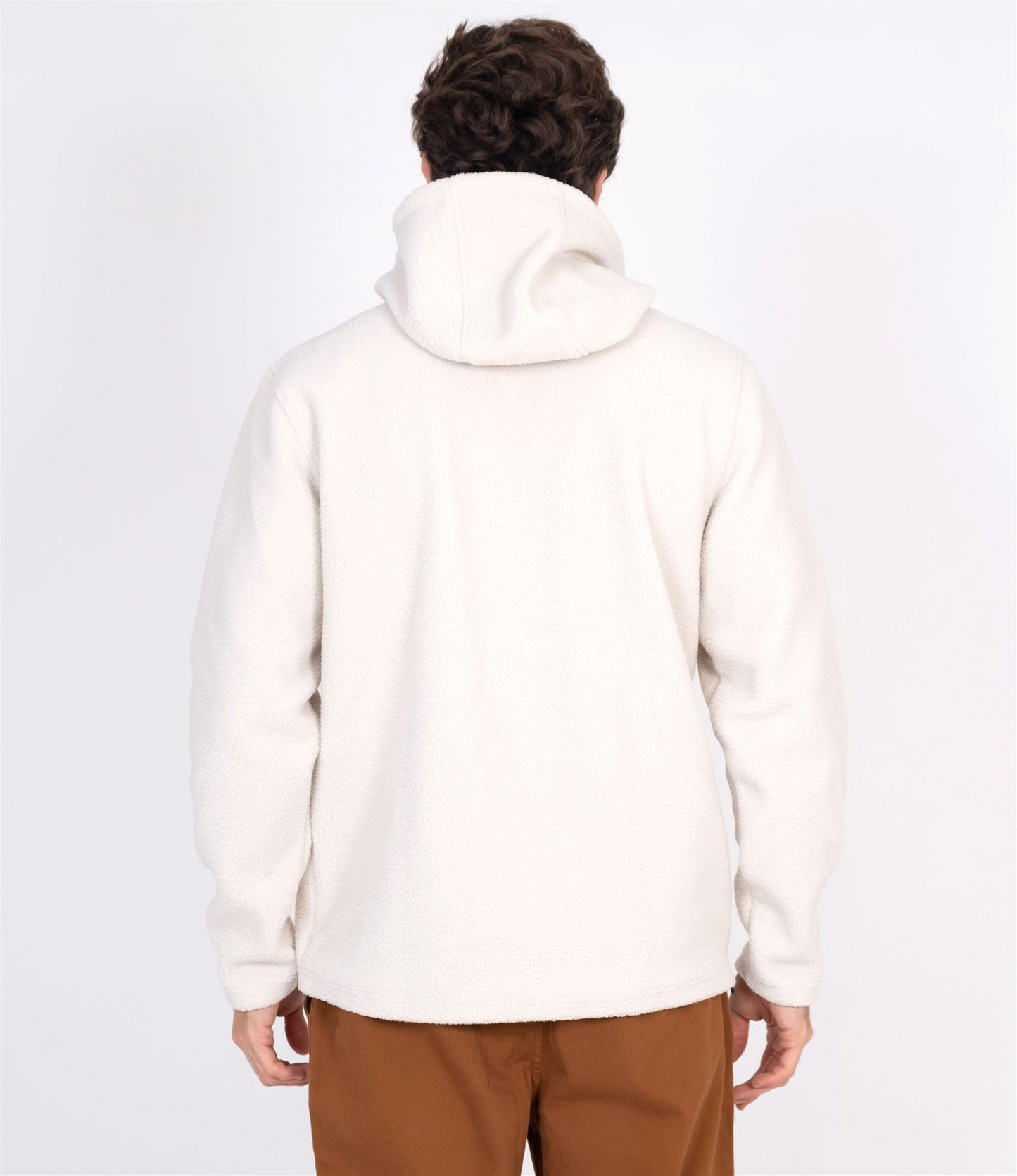 Hurley Men's 1/4 Zip Sweat Hoodie ~ Anorak Sherpa bone