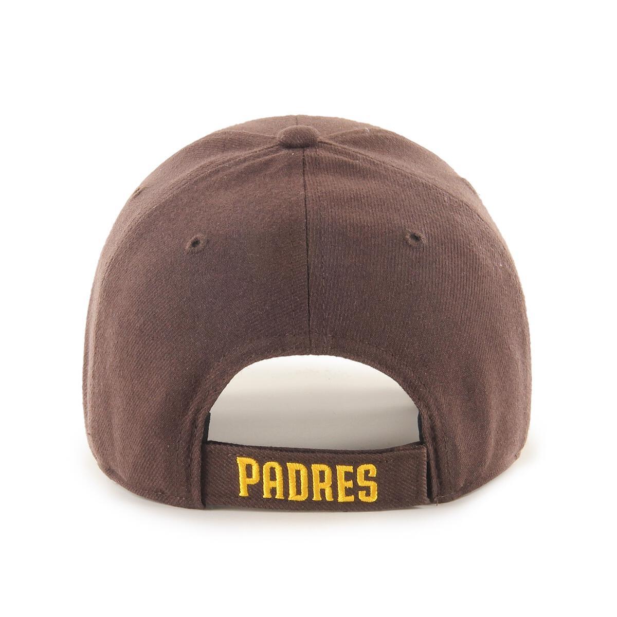 47 Brand Mens 6 panel Adjustable MVP Cap ~ San Diego Padres brown