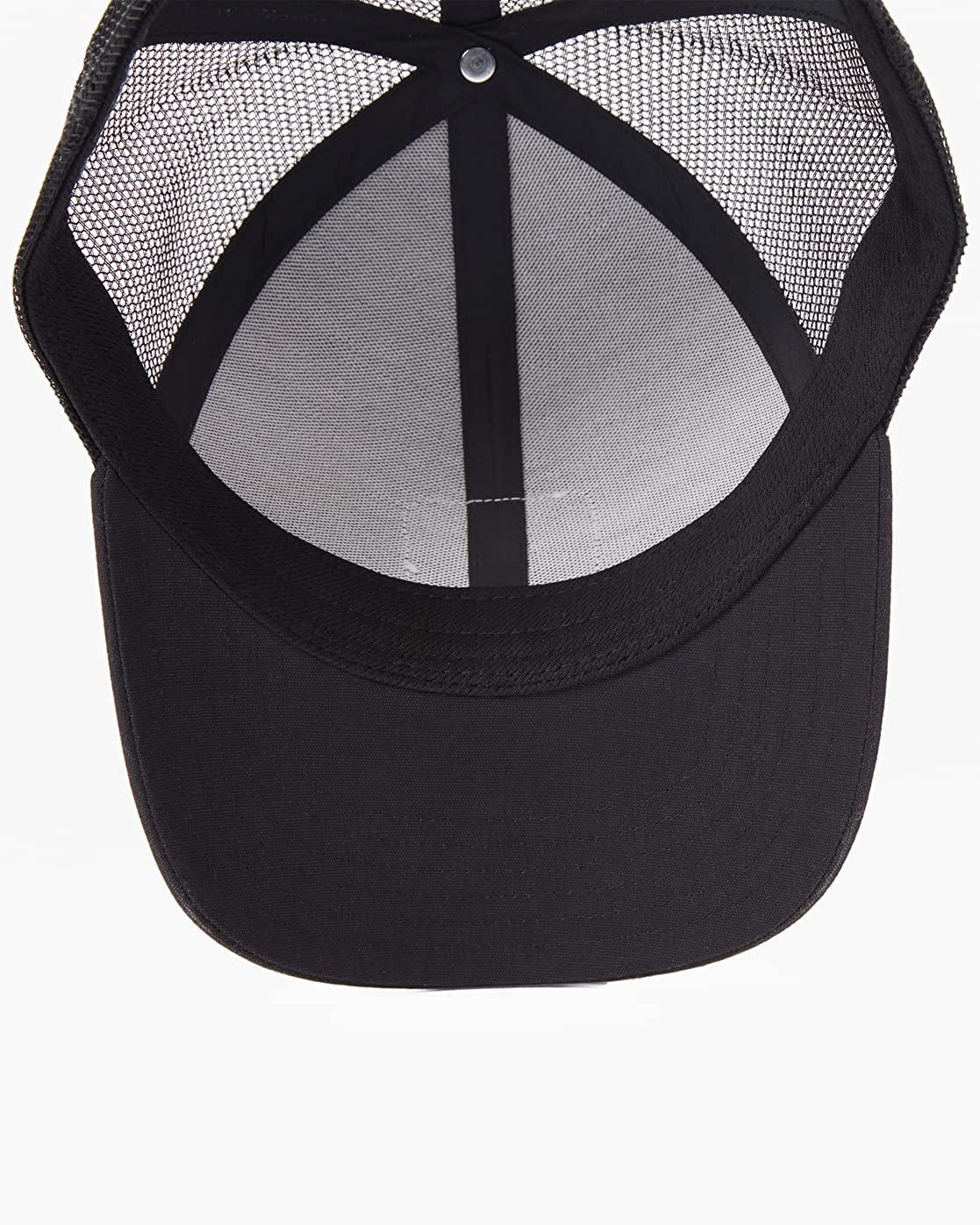 Billabong 6 Panel Mens Snapback Curved Peak Trucker Cap ~ Walled black