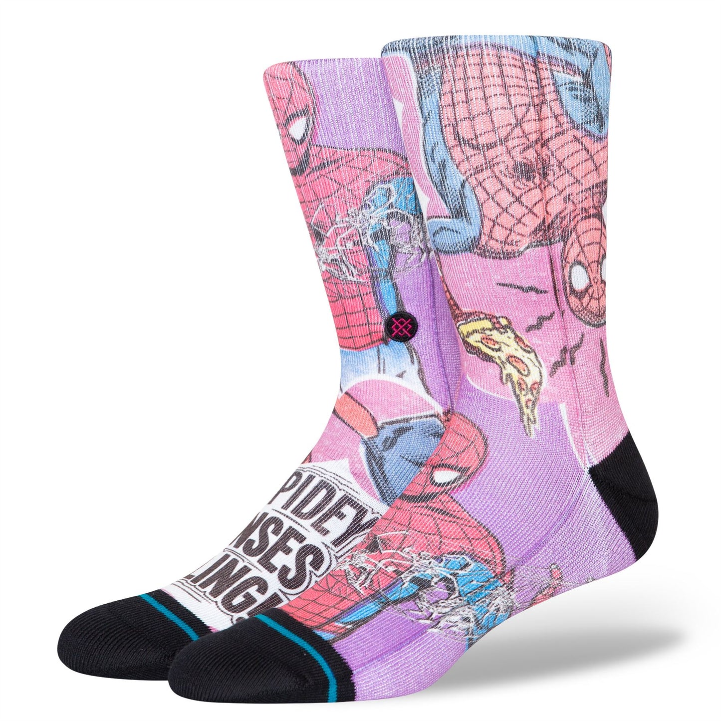 Stance Men's Crew Socks ~ Spidey Senses magenta size L