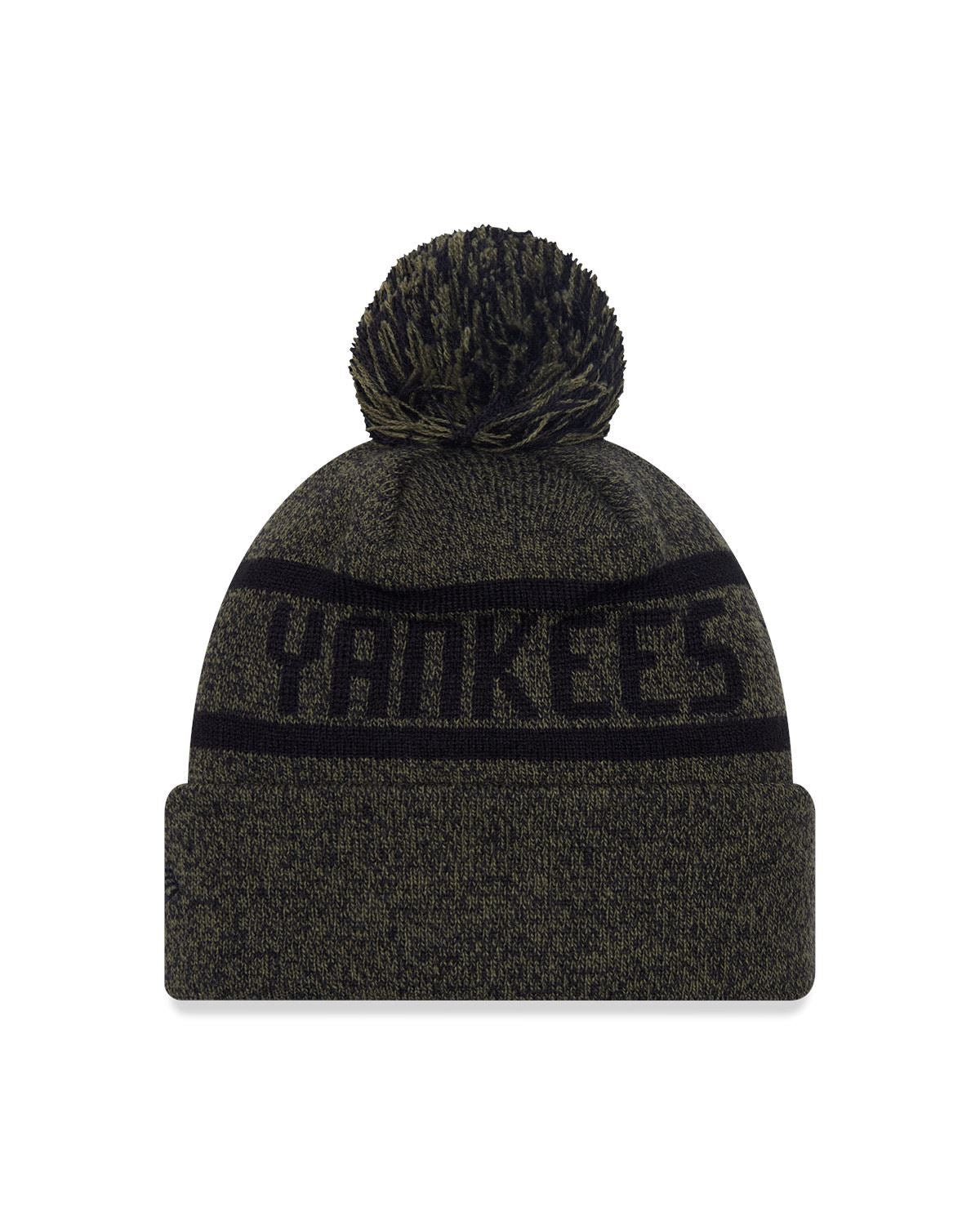 New Era Mens Knitted Jake Bobble Cuff Beanie ~ New York Yankees green