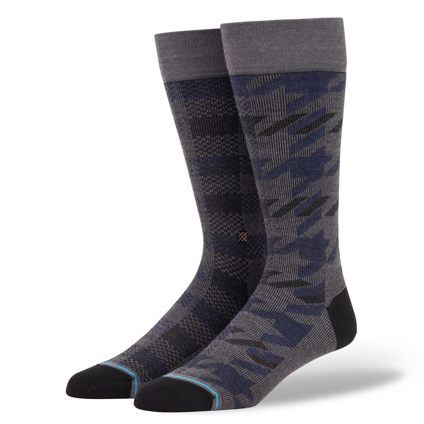 Stance Staples Men's Socks ~ Plaid Out charcoal