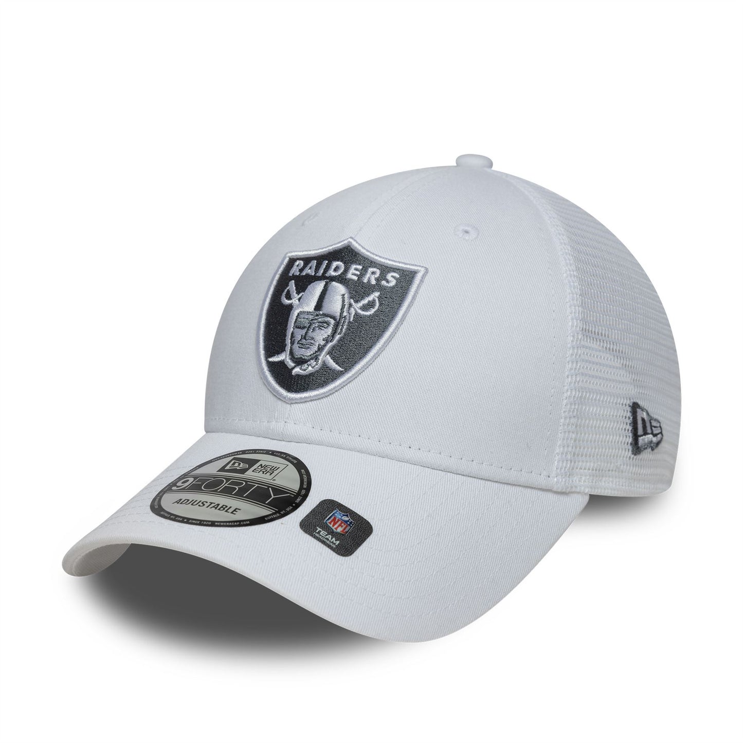 Las Vegas Raiders NFL White 9FORTY Trucker Adjustable Cap