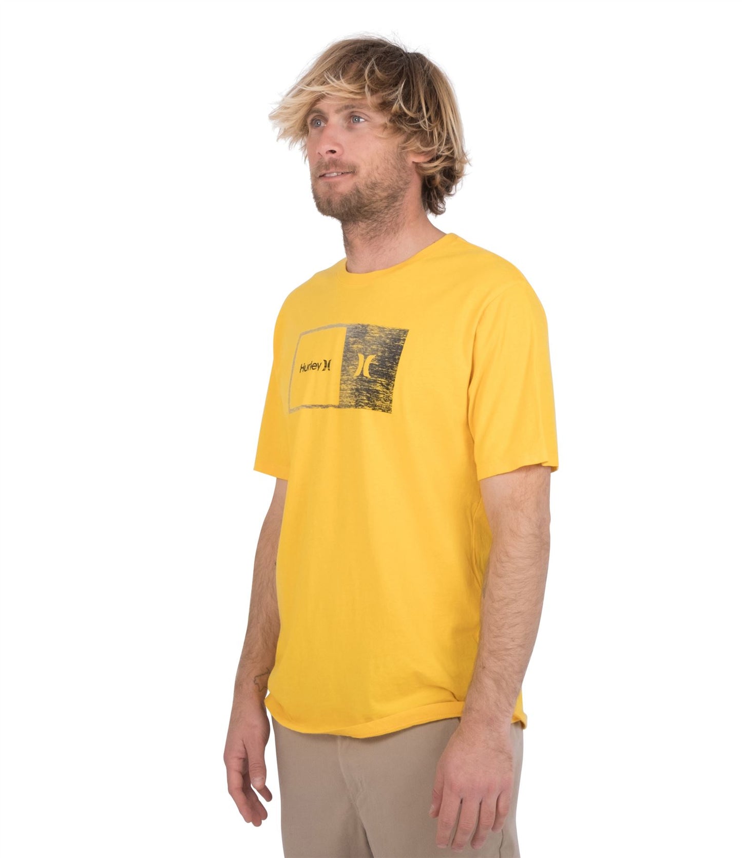 Hurley Men's Cotton T-Shirt ~ Halfer Gradient yellow