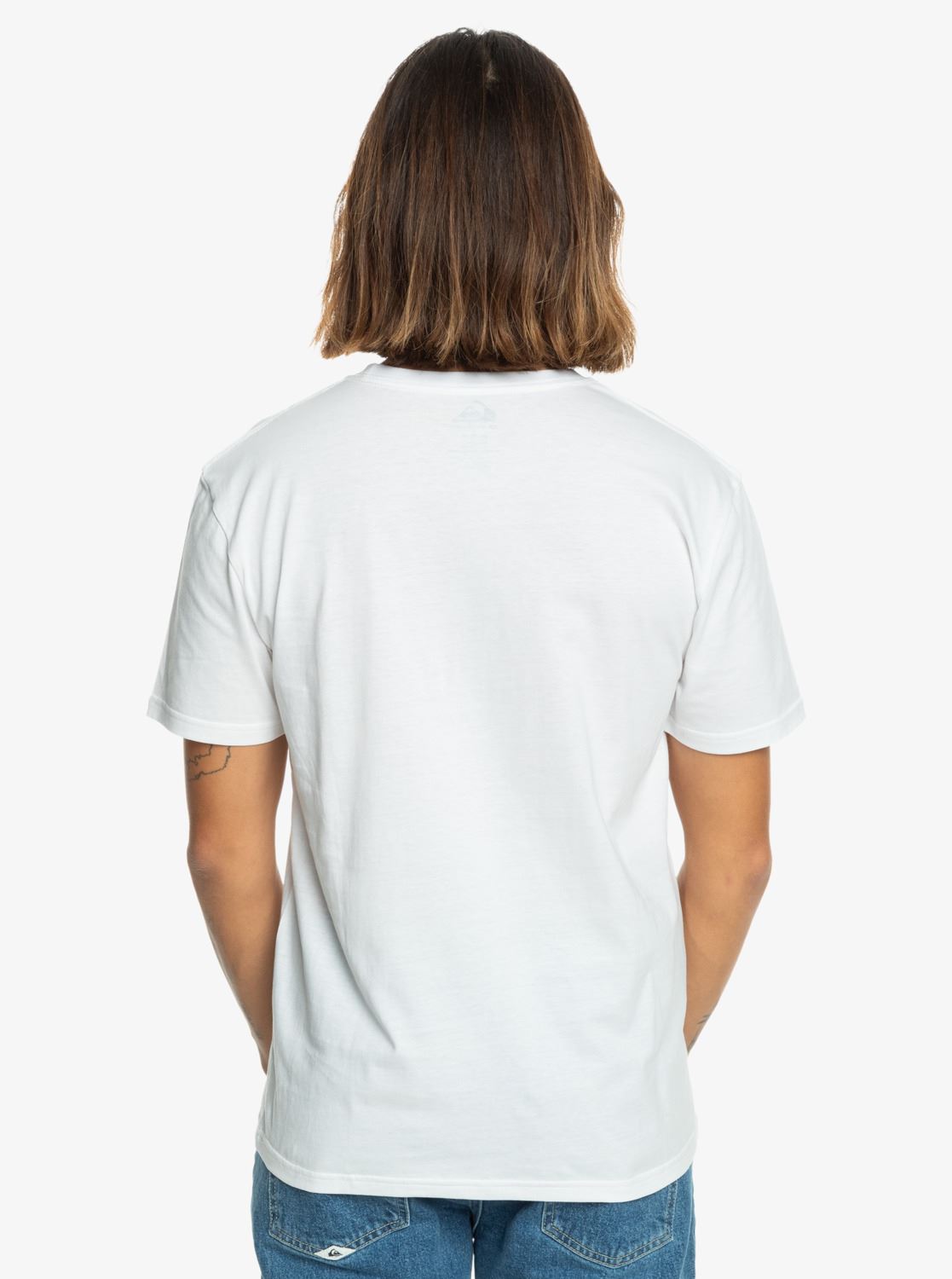 Quiksilver Mens SS Cotton T-Shirt ~ Comp logo white