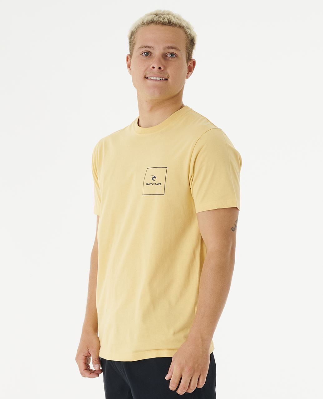 Rip Curl Cotton SS T-Shirt ~ Corp Icon washed yellow