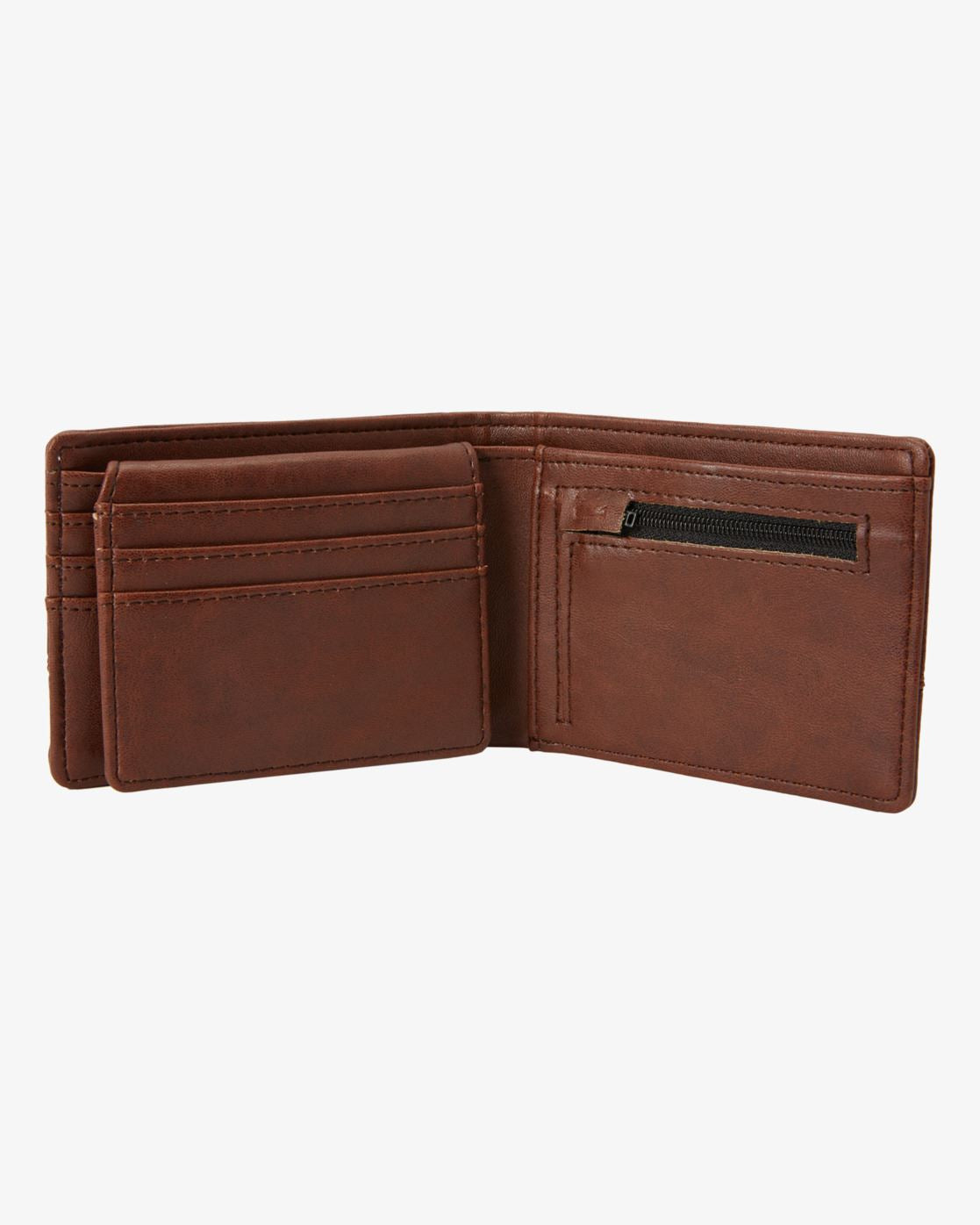 Billabong Faux Leather Bi-Fold Wallet ~ Dimension java grain