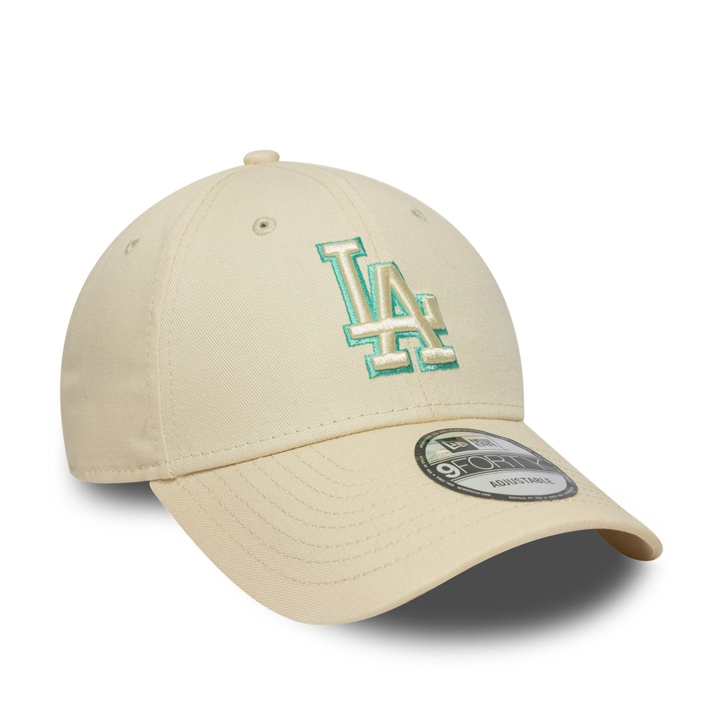LA Dodgers Team Outline Cream 9FORTY Strapback Cap