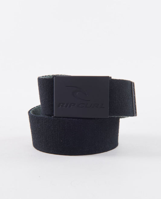 Rip Curl Men's Reversible Web Belt With Bottle Opener ~ Snap Revo black olive