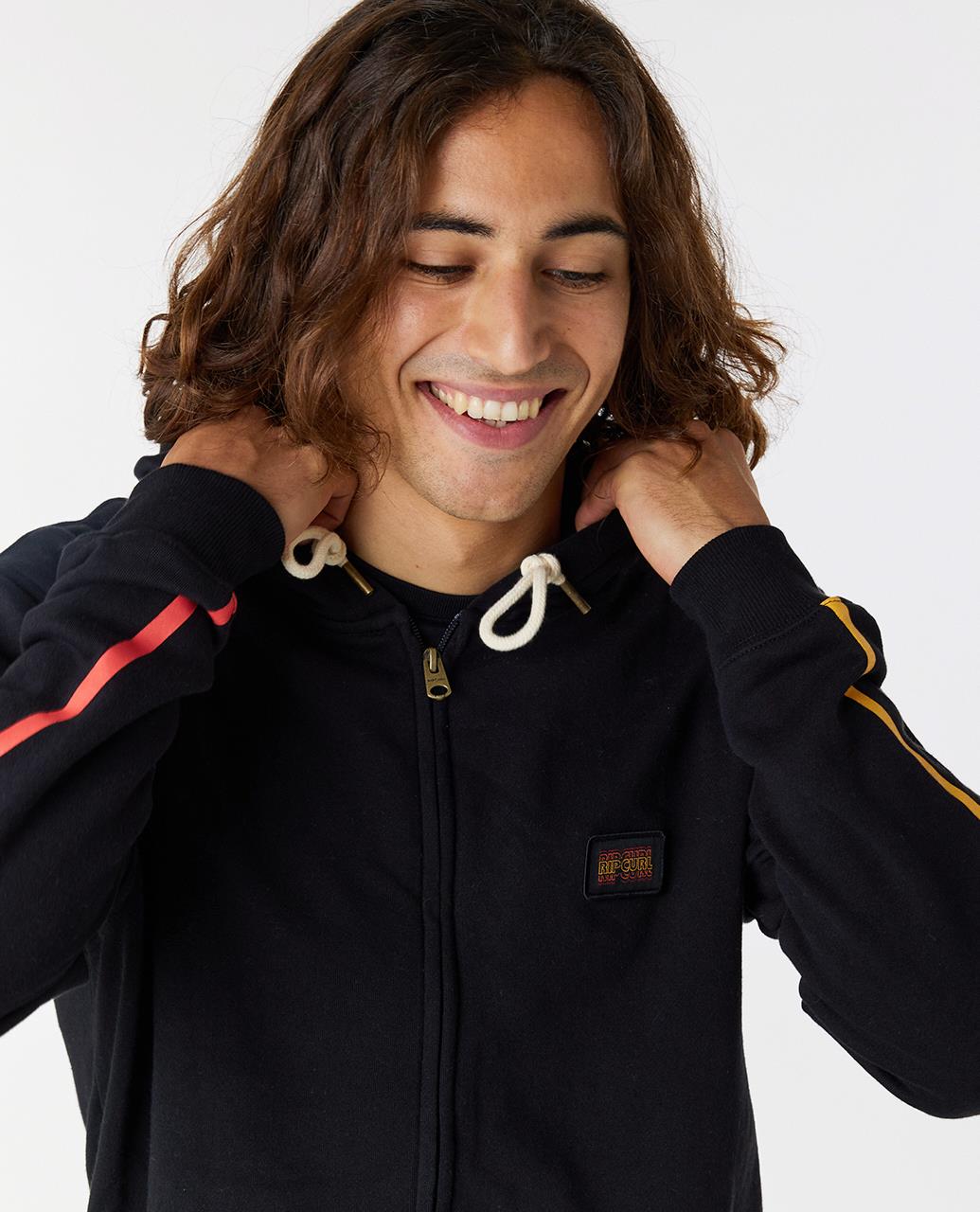 Rip Curl Men's Zip Hooded Fleece ~ Surf Revival Fade black