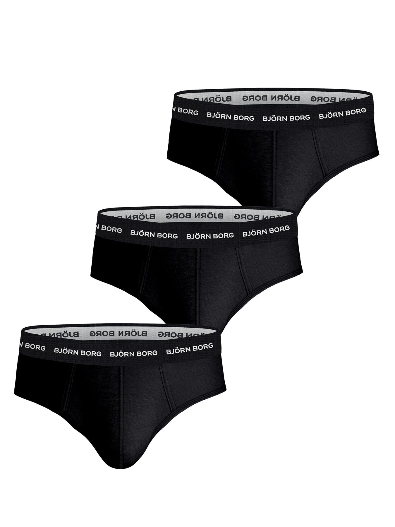 Björn Borg  3 Pack Cotton Stretch 3 Pack Black Mens Briefs