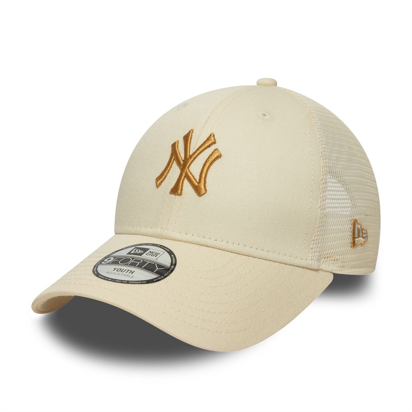 New York Yankees Youth MLB Homefield Cream 9FORTY Trucker Adjustable Cap