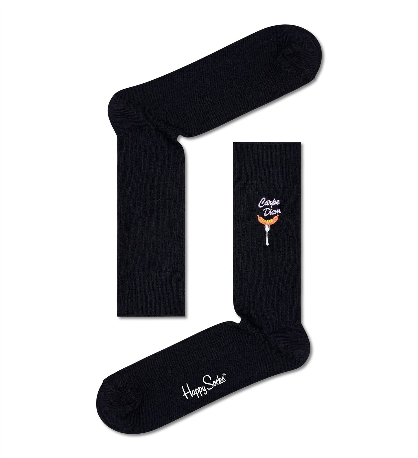 Happy Socks - Crew Socks (Size 41-46) ~ Ribbed Carpe Diem