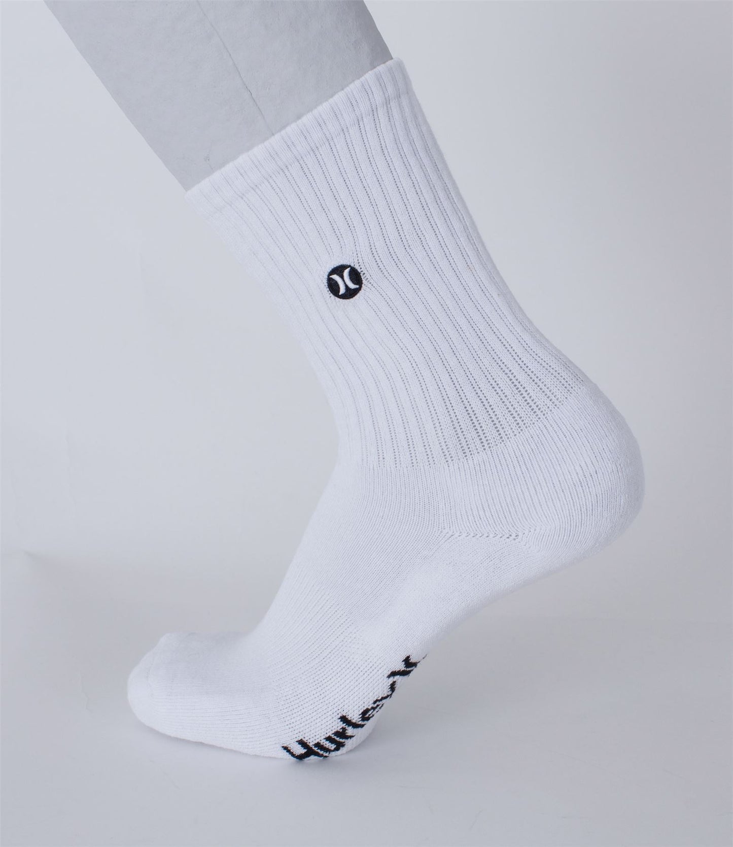 Hurley 3 Pack H20 Dri White Mens Crew Socks