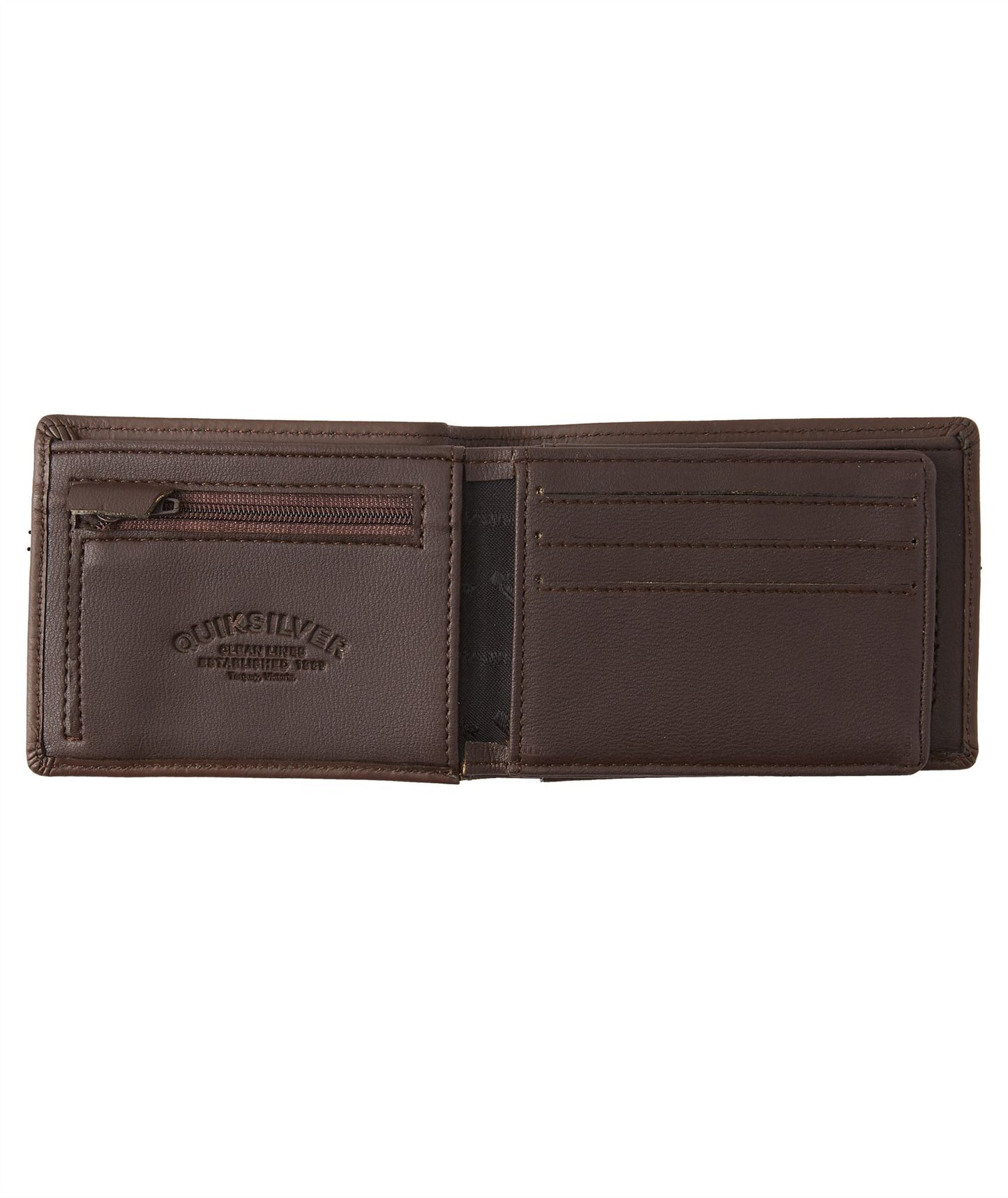 Quiksilver Men's Tri-Fold RFID Leather Wallet ~ Mack 2 brown