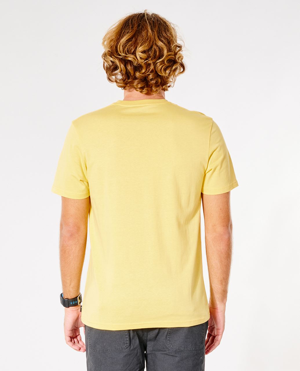 Rip Curl Men's Organic Cotton T-Shirt ~ Big Mumma Icon retro yellow