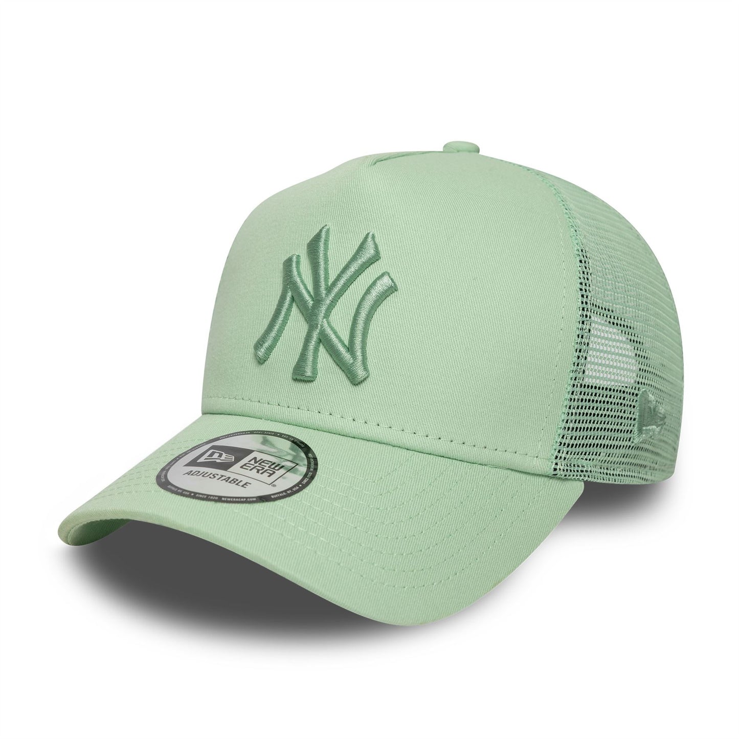 New York Yankees MLB League Essential Pastel Green 9FORTY A-Frame Trucker Adjustable Cap