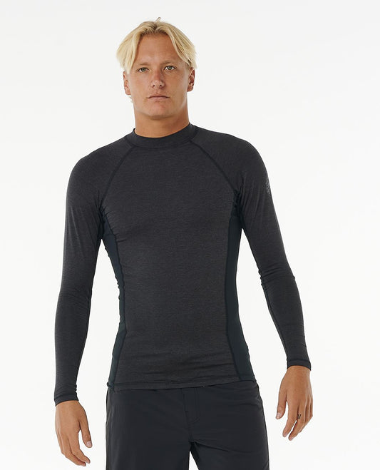 Rip Curl LS UPF 50+ Rash Vest ~ Dawn patrol black marle