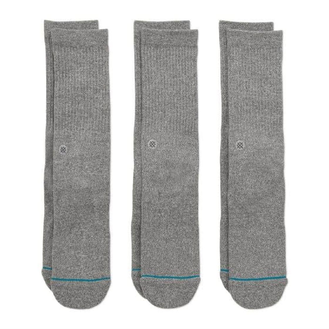 Stance Men's 3 Pack Crew Socks ~ Icon  3 Pack grey heather (NOS)
