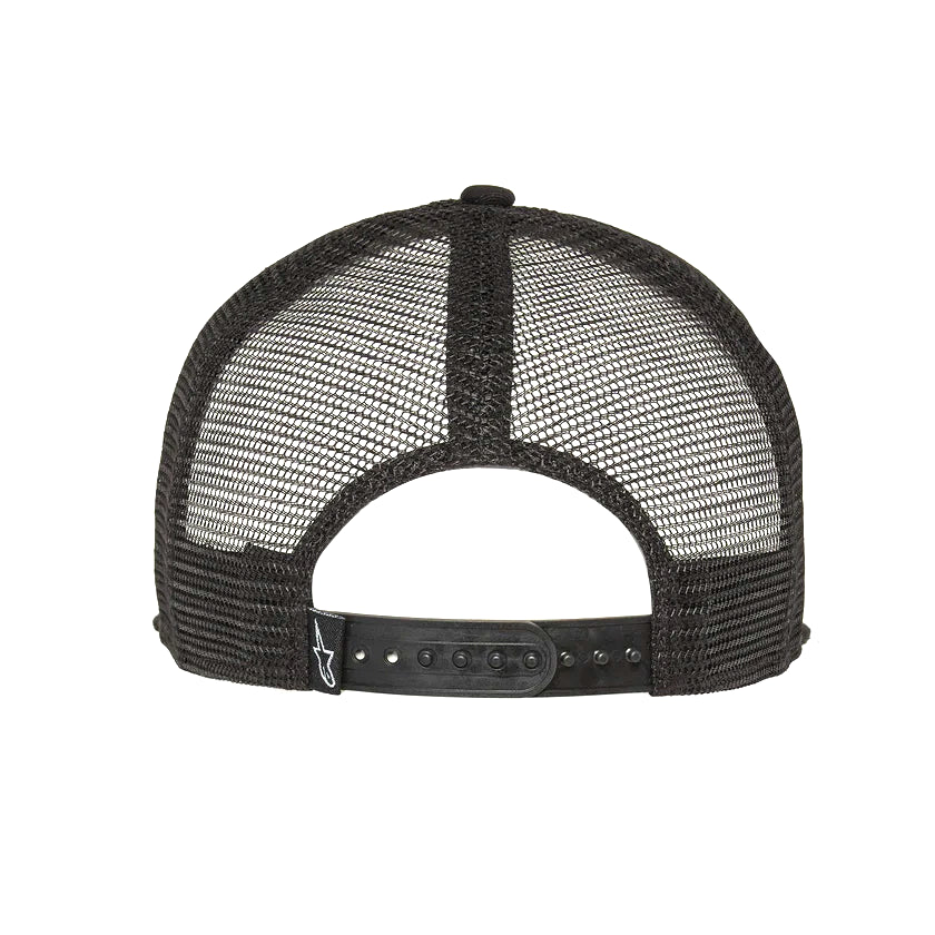 Alpinestars Men's 6 panel Snapback Mesh Trucker Cap ~ Corp Trucker black white (NOS)