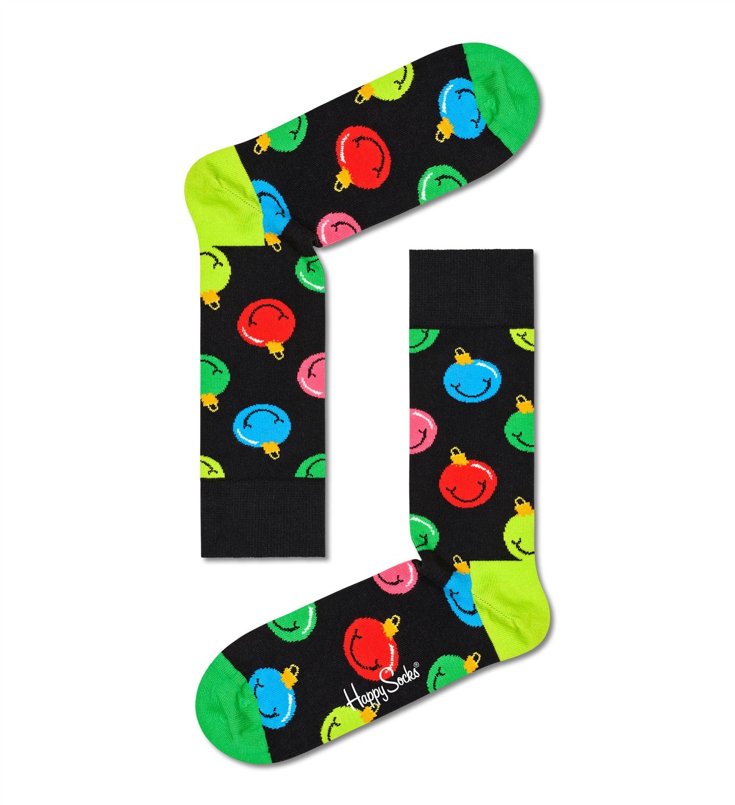 Happy Socks - Crew Socks (Size L) ~ Jingle Smiley