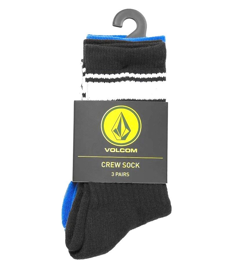 Volcom Socks 3 Pack Full Stone Crew Kids One Size
