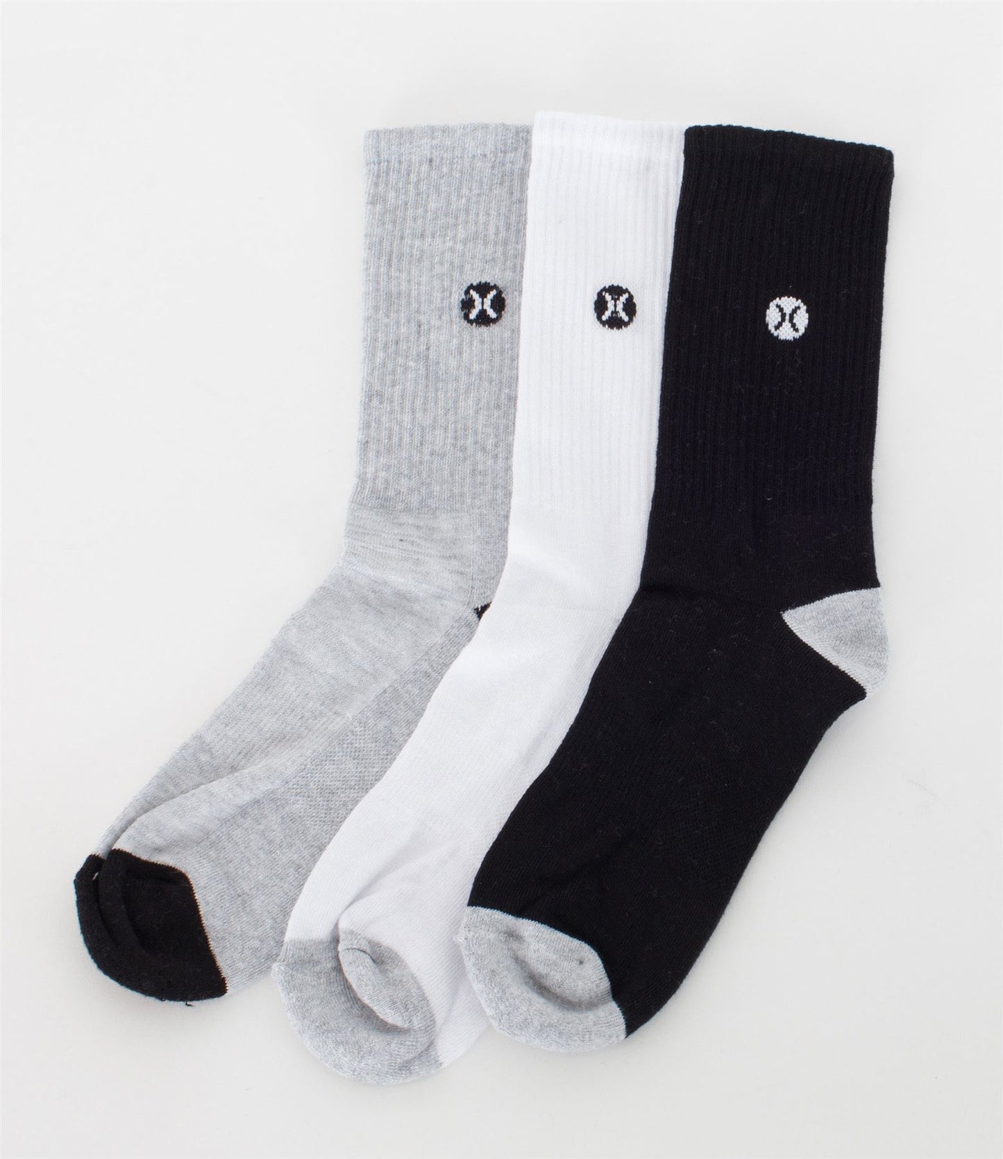Hurley 3 Pack Icon Assorted Mens Crew Socks