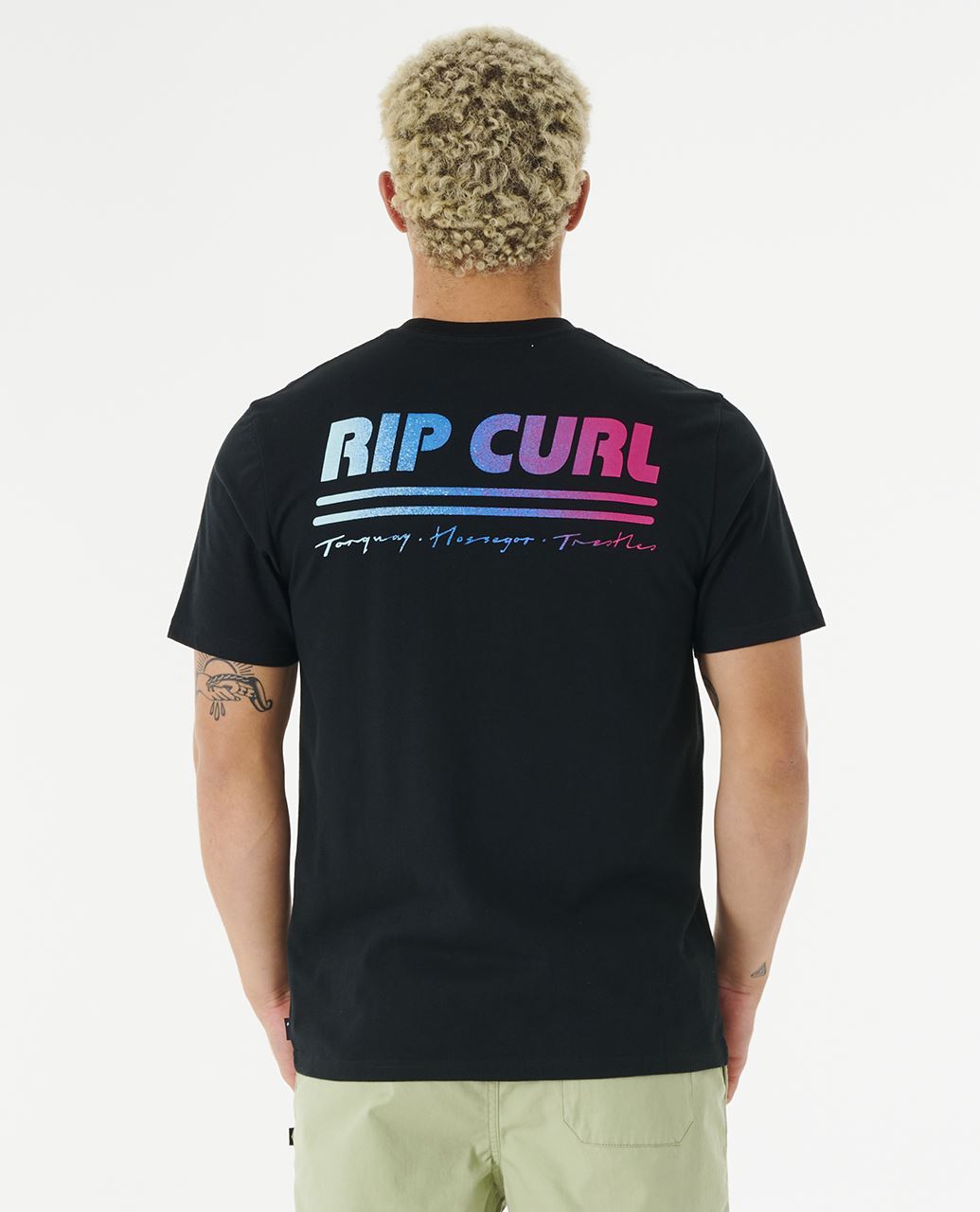 Rip Curl Cotton SS T-Shirt ~ Surf Revival Decal black