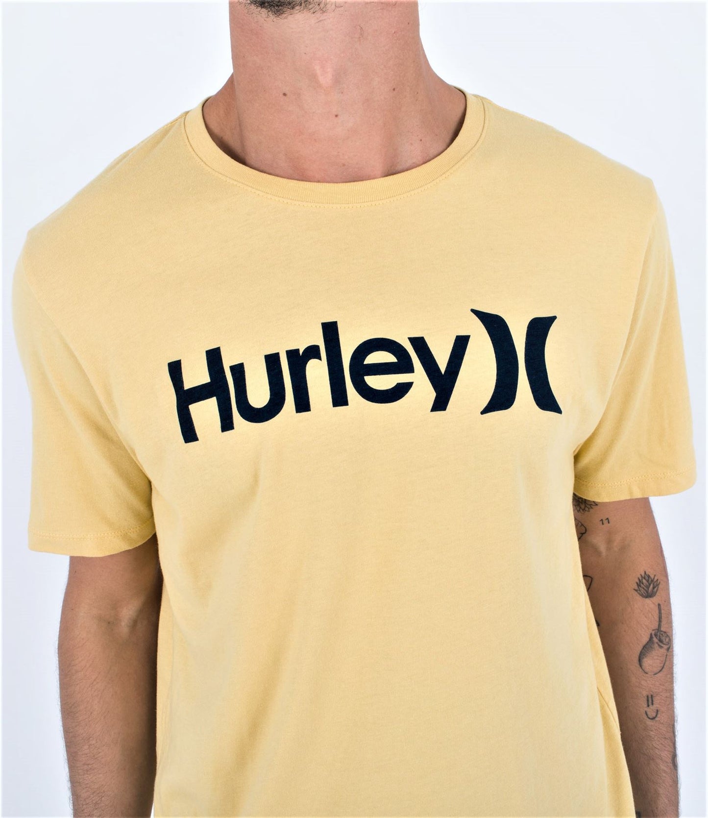 Hurley Men's SS T-Shirt ~ Everyday Wash O&O Yellow
