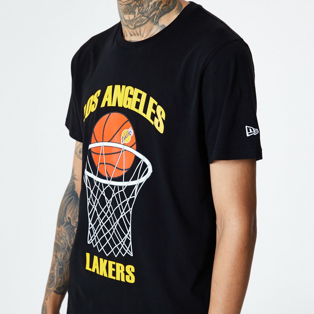 LA Lakers tshirt short sleeve mens cotton crew neck black Basketball New Era