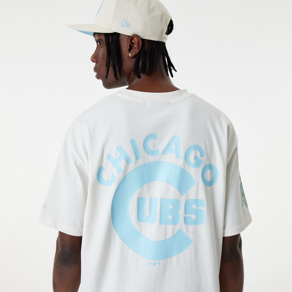 New Era Unisex MLB Pastel OS T-Shirt ~ Chicago Cubs White