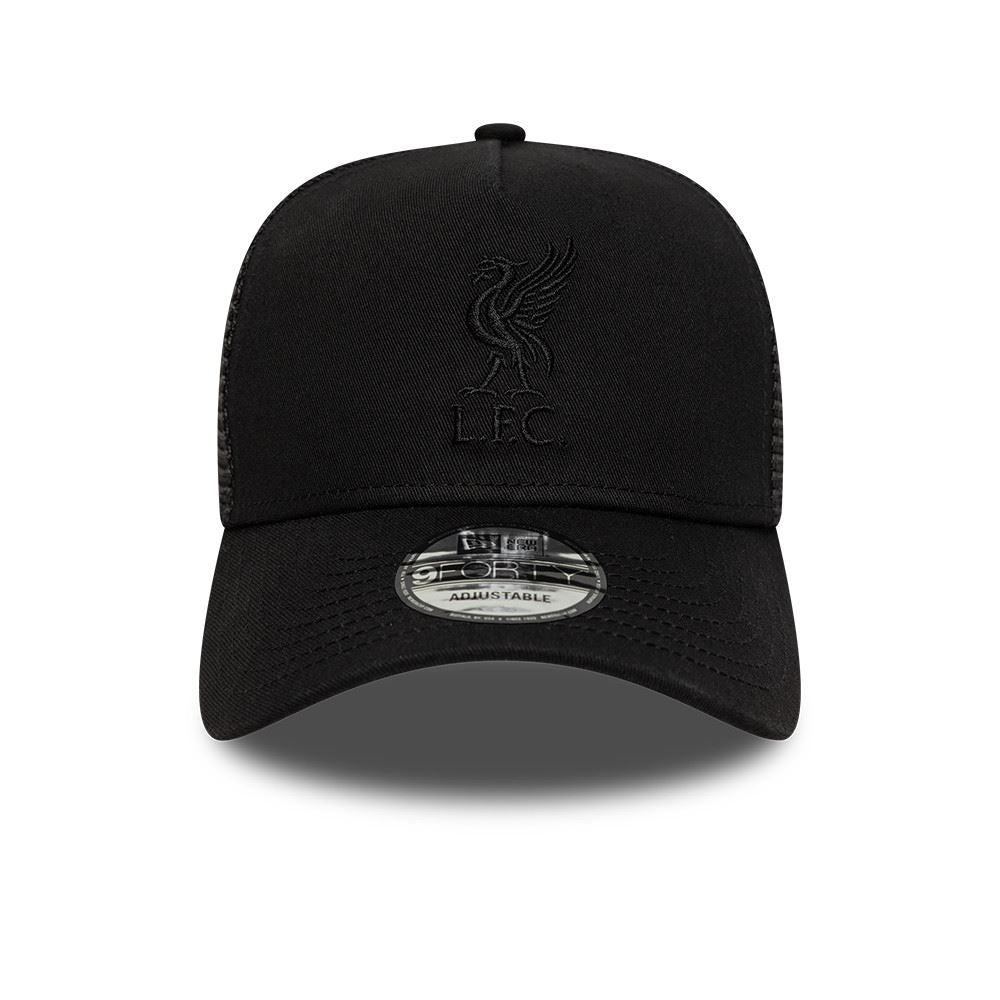 Liverpool FC Tonal Black 9FORTY A-Frame Trucker Adjustable Cap