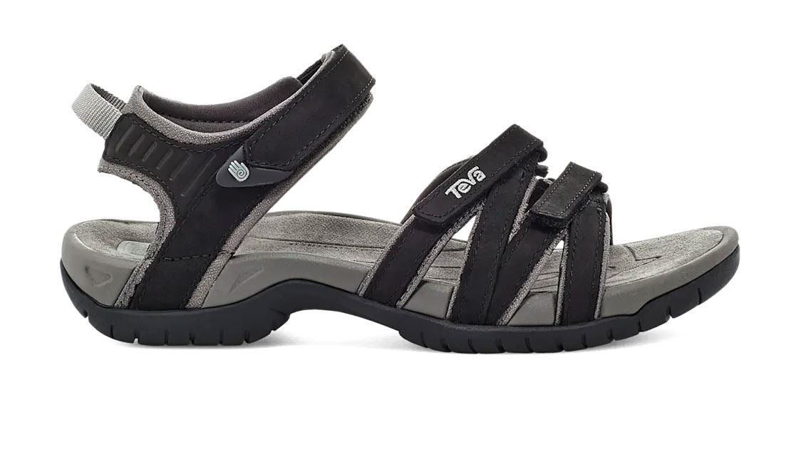 Teva Womens Leather Walk And Hike Sandals Tirra Leather black
