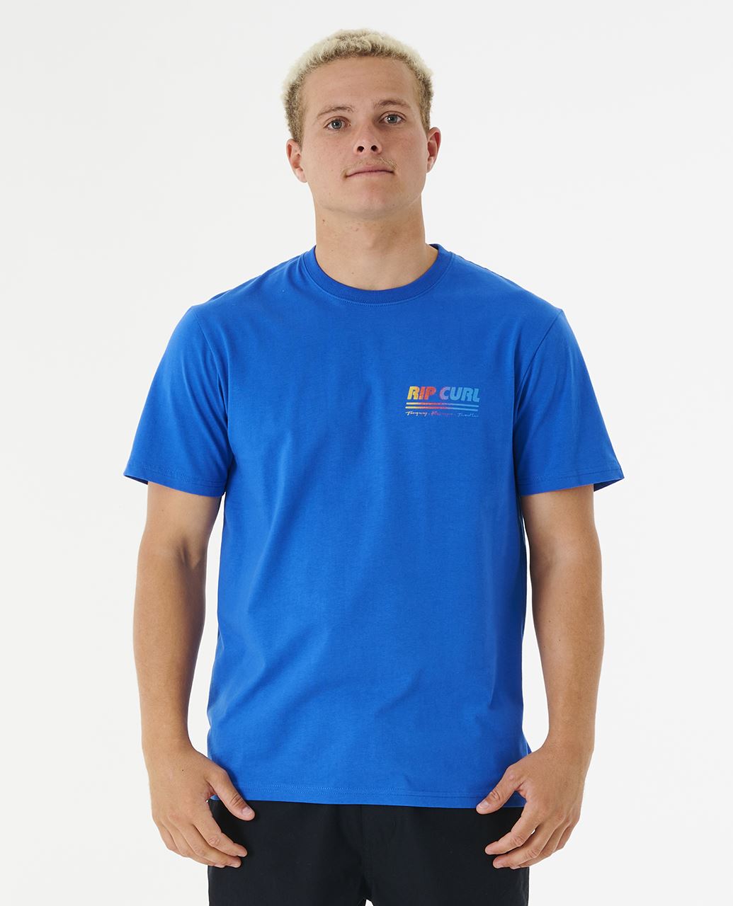 Rip Curl Cotton SS T-Shirt ~ Surf Revival Decal retro blue