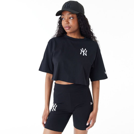 New York Yankees tshirt short sleeve womens cotton crew neck black Lifestyle