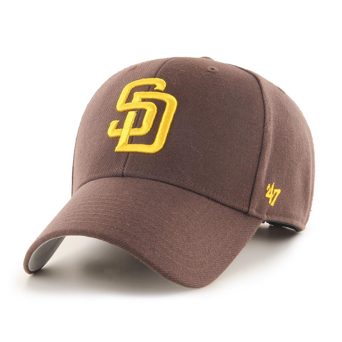 47 Brand Mens 6 panel Adjustable MVP Cap ~ San Diego Padres brown