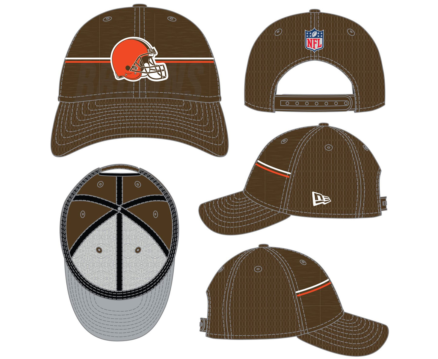 New Era Mens 940SS NFL Training Adjustable Cap ~ Cleveland Browns Brown