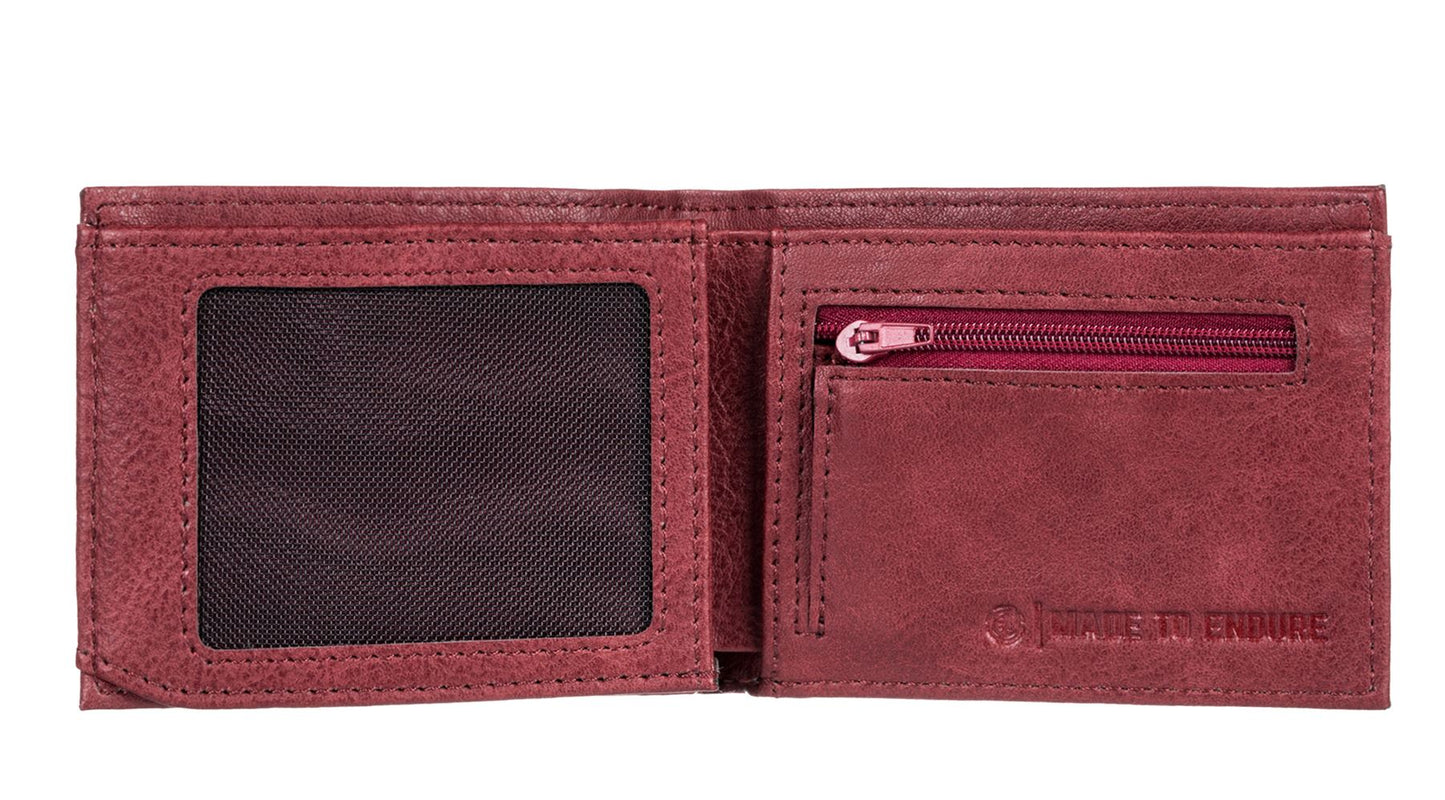 Element Bifold Wallet with CC, Note and Coin Pockets ~ Segur vintage red