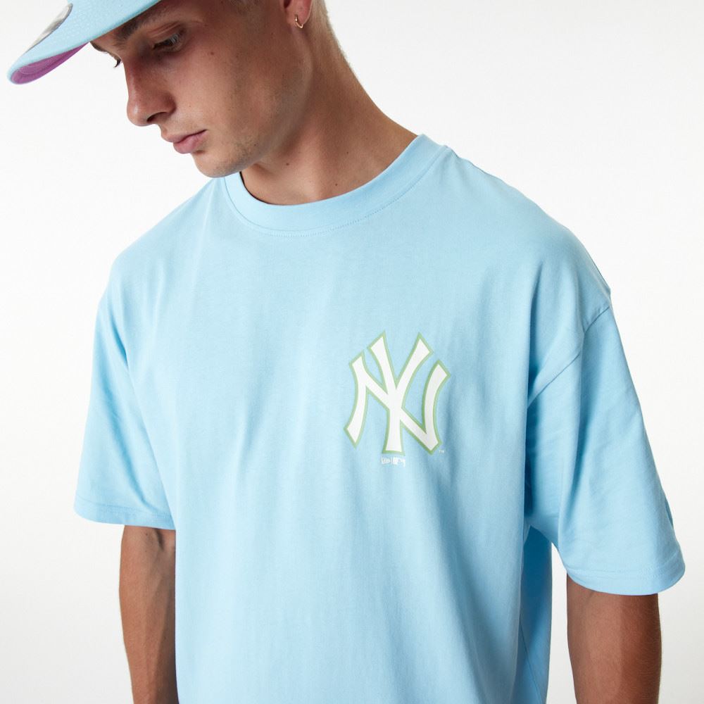 New Era Unisex MLB Pastel OS T-Shirt ~ New York Yankees Pastel Blue