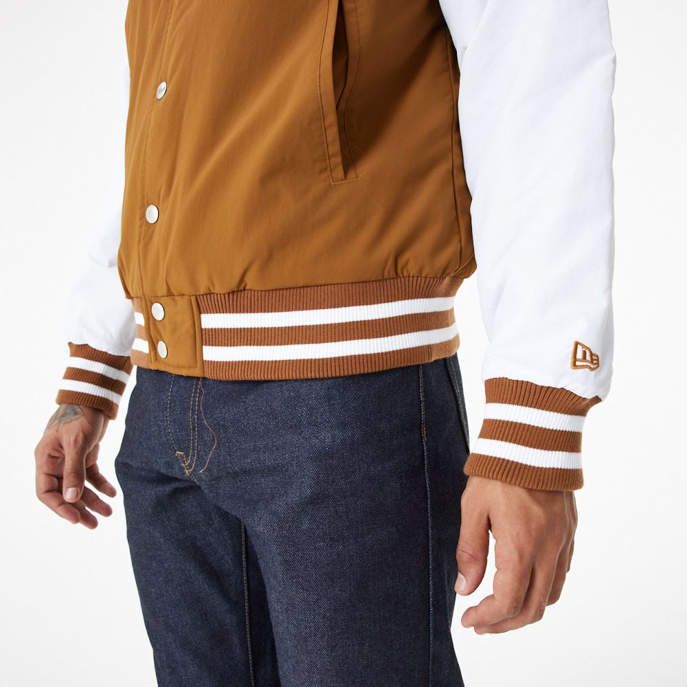 New Era Mens MLB Varsity Bomber Jacket ~ New York Yankees brown