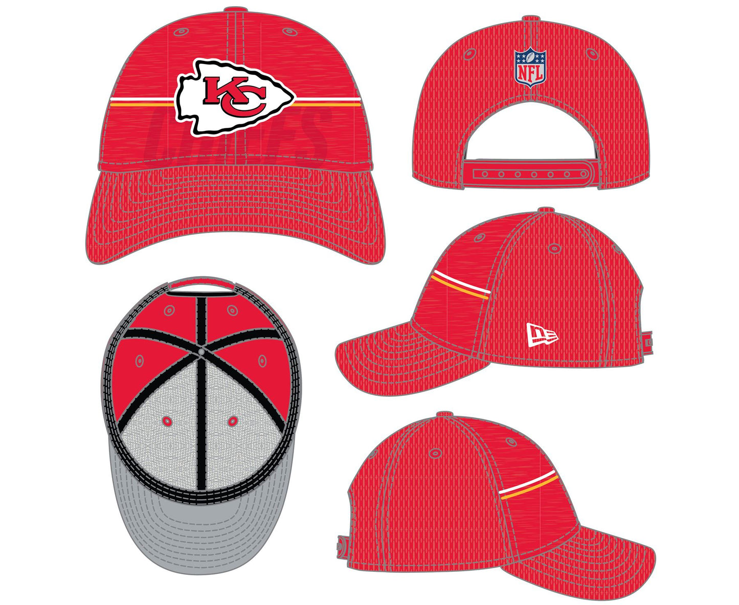 New Era Mens 940SS NFL Training Adjustable Cap ~ Kansas City Chiefs Red