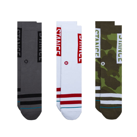 Stance Men's Crew Socks 3 pack ~ The Og 3 Pack camo