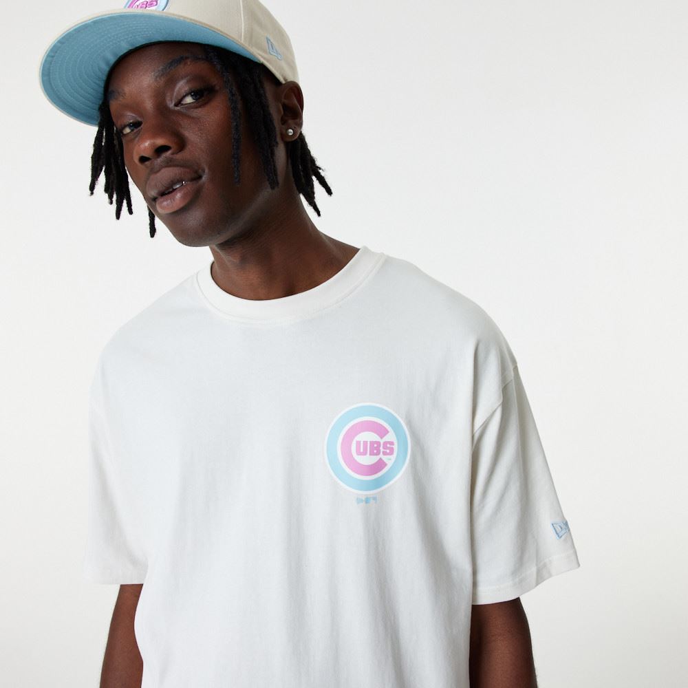 New Era Unisex MLB Pastel OS T-Shirt ~ Chicago Cubs White