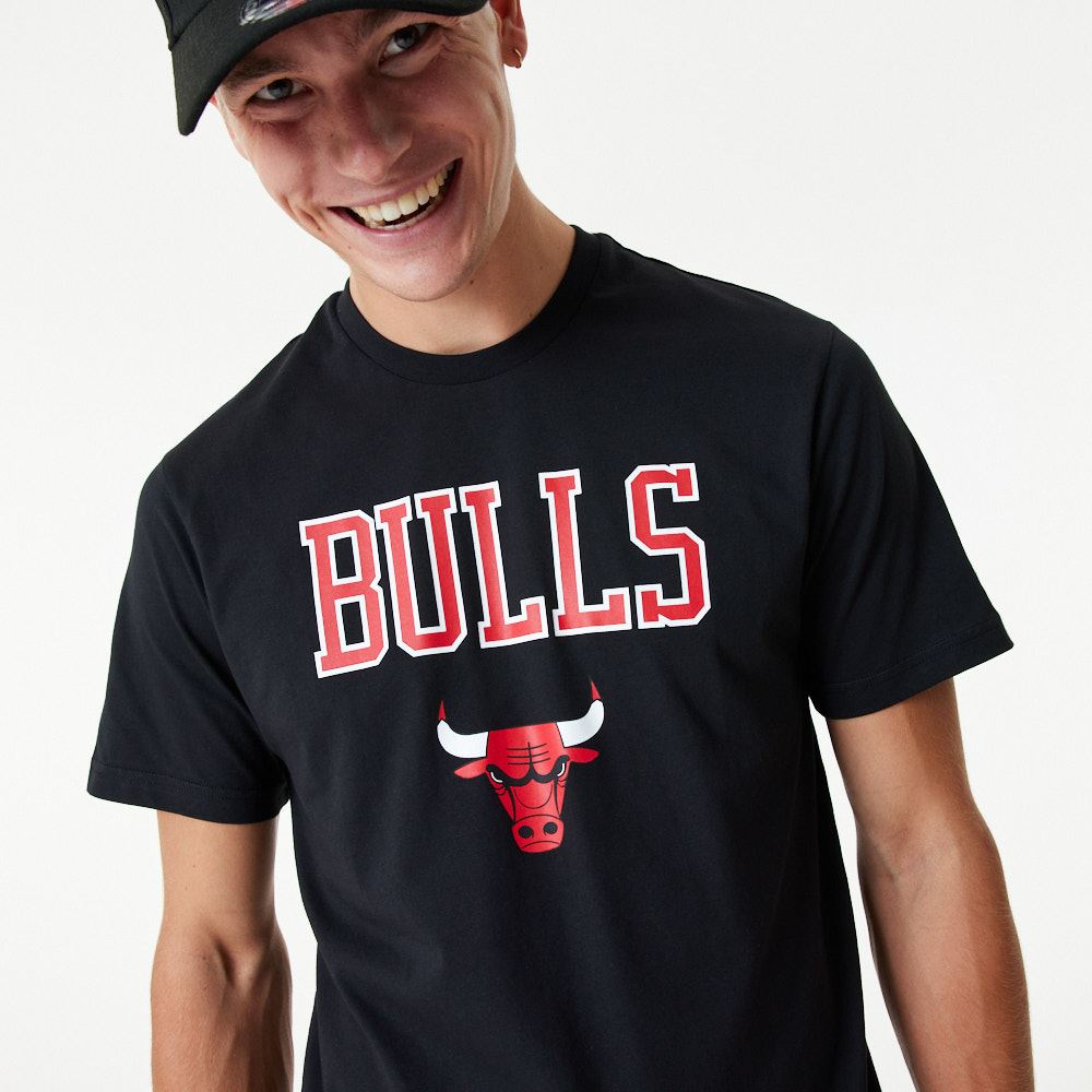 New Era Mens NBA Team Logo T-Shirt ~ Chicago Bulls Black