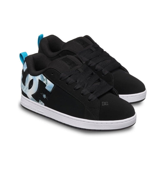 DC Shoes Trainers Leather Court Graffik Shoes Men Black Blue